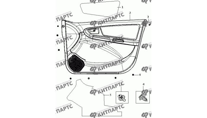Обивка двери передней правой в сборе Geely