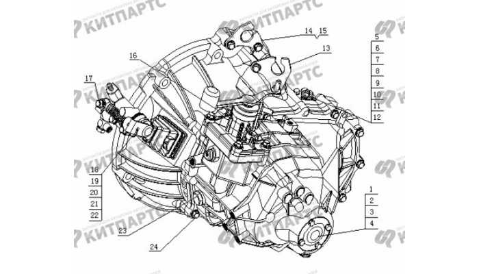 Внешние компоненты КПП Geely